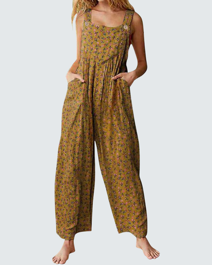 Chloé Bohemian Overalls | Floral Print Cotton-Linen Blend 7