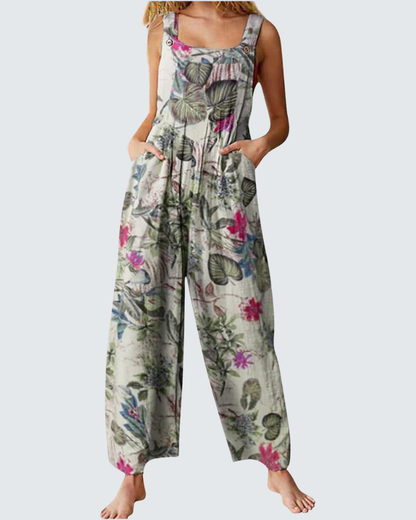 Chloé Bohemian Overalls | Floral Print Cotton-Linen Blend 8
