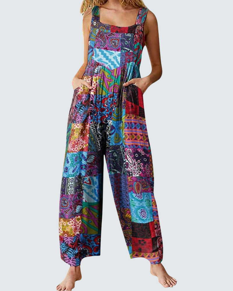 Chloé Bohemian Overalls | Floral Print Cotton-Linen Blend 9