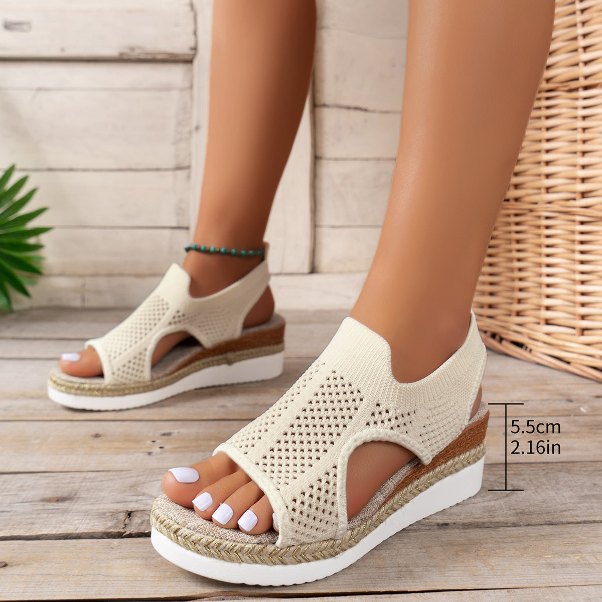 Cleo Wedge Sandals | Breathable Mesh Design 8