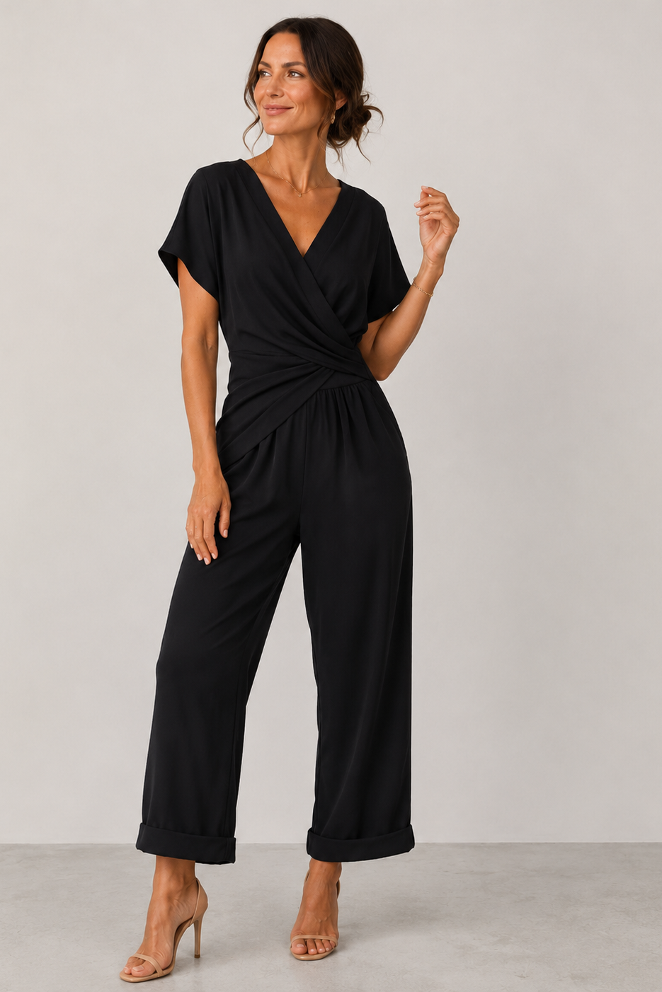 Cora Jumpsuit Women | Airy Polyester, Wide Leg, V-Neck Design 4