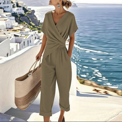 Cora Two Piece Set | Elegant Wrap Design, Breathable Fabric for Women 2