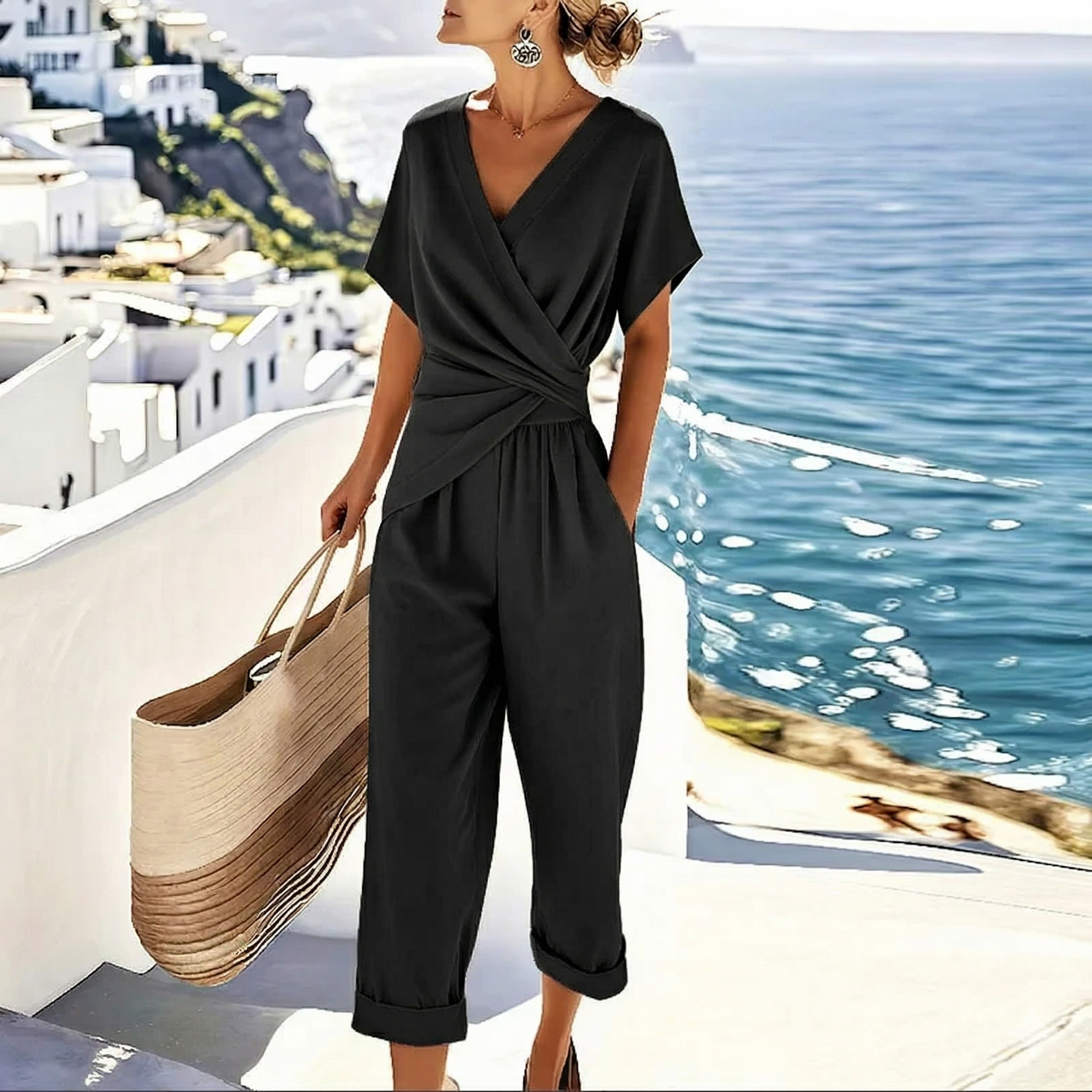 Cora Two Piece Set | Elegant Wrap Design, Breathable Fabric for Women 3