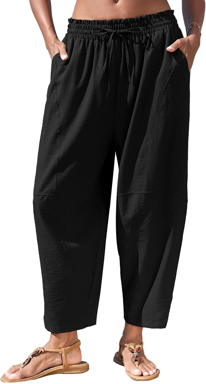 Crisp Harem Pants Women | Lightweight, High Elastic Waist, Bohemian Style 1