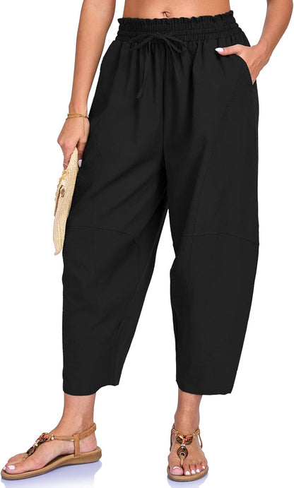 Crisp Harem Pants Women | Lightweight, High Elastic Waist, Bohemian Style 2