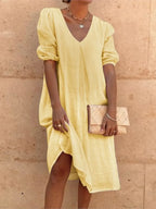 Fanny Women's V-Neck Midi Dress – Sleeveless Lightweight Summer Dress