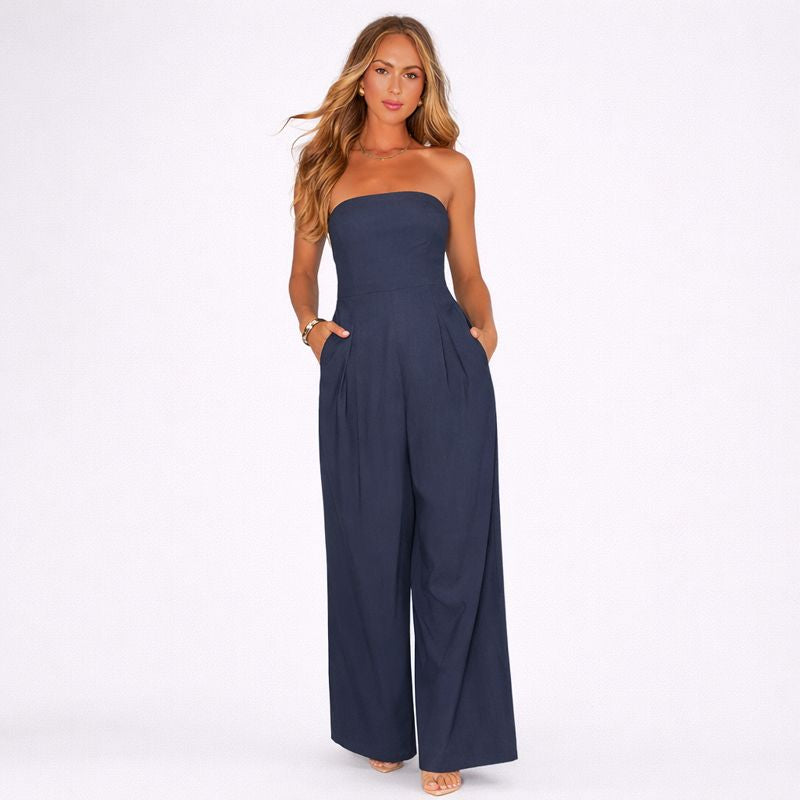 Elegant White Strapless Jumpsuit | Women's Jumpsuit 0