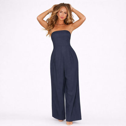 Elegant White Strapless Jumpsuit | Women's Jumpsuit 1