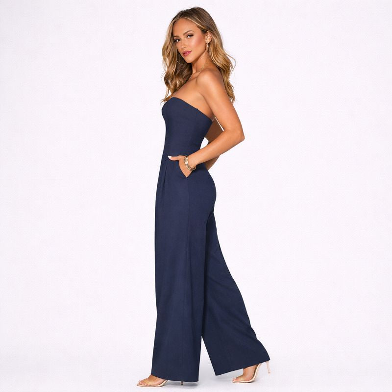 Elegant White Strapless Jumpsuit | Women's Jumpsuit 2
