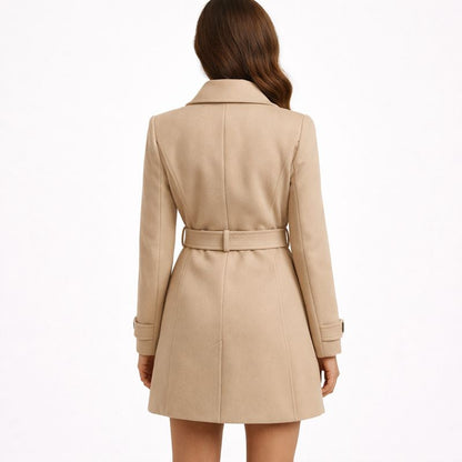 Elegant Women's Belted Coat with Double Buttons | Outerwear 1