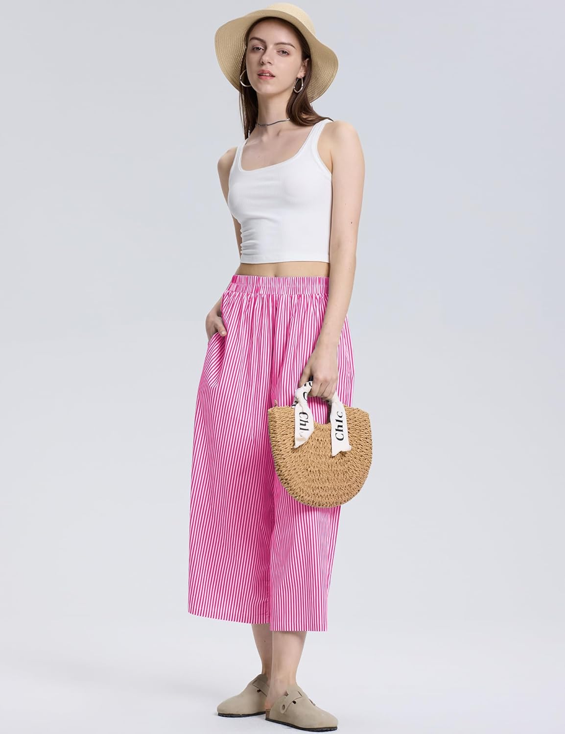 Elysia Capri Pants | Lightweight Cotton, Elastic Waist 2