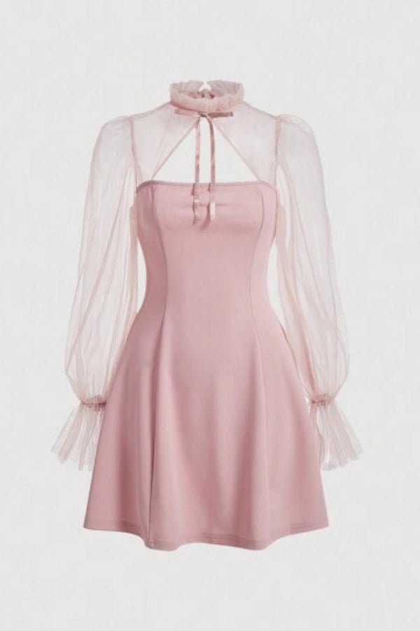 Elysia Wedding Guest Dress | Elegant Green Sheath with Puff Sleeves 0