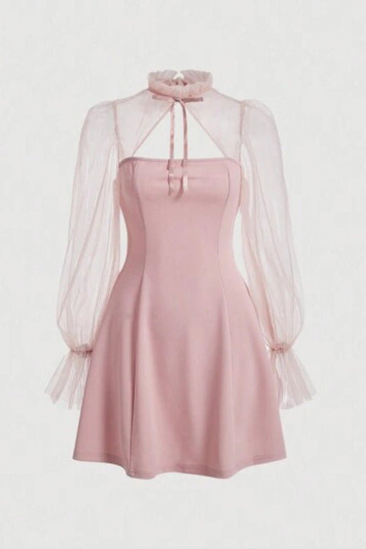 Elysia Wedding Guest Dress | Elegant Green Sheath with Puff Sleeves 0