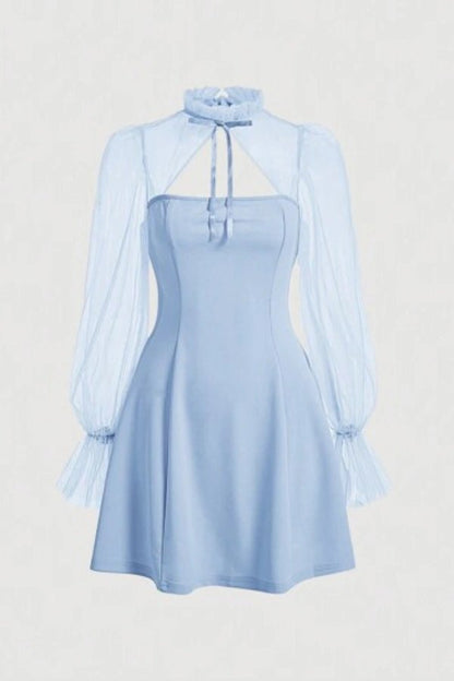 Elysia Wedding Guest Dress | Elegant Green Sheath with Puff Sleeves 4
