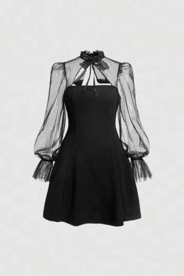 Elysia Wedding Guest Dress | Elegant Green Sheath with Puff Sleeves 9