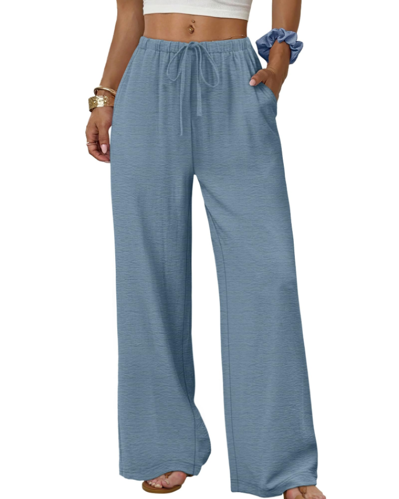 Elysia Wide Leg Pants | Lightweight, Adjustable Waist, Casual Elegance 17