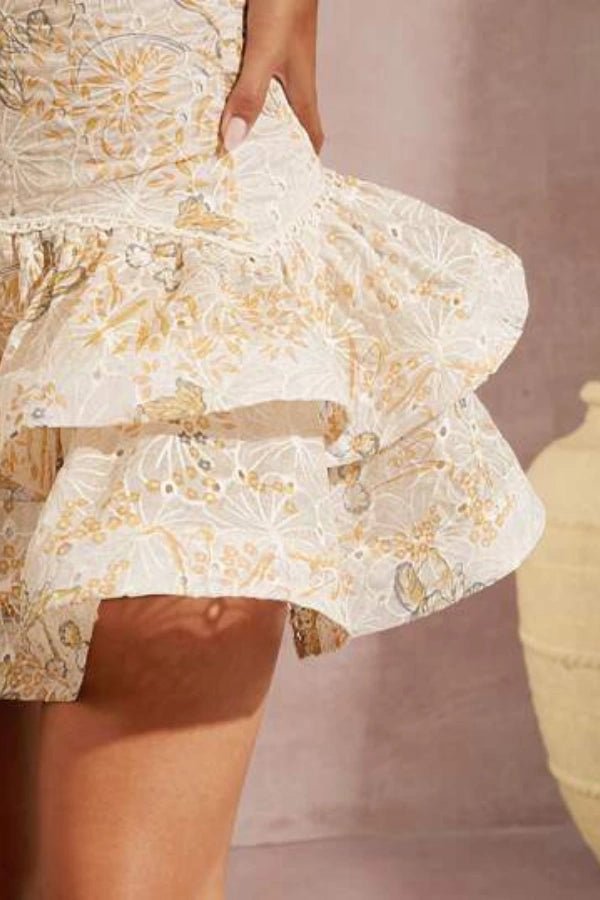 Faye Halter Dress | Embroidered Cotton-Linen Blend 3