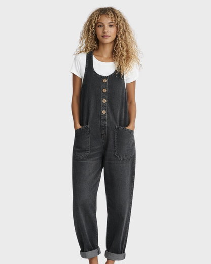 Felicity Denim Jumpsuit | Vintage Loose Fit, Adjustable Straps for Women 1