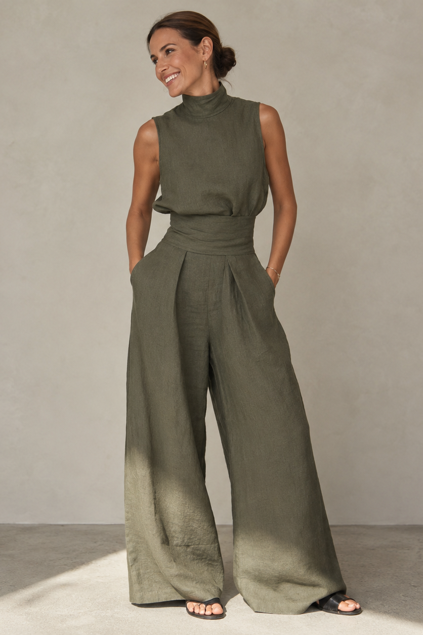 Fiora Jumpsuit Women | Lightweight Polyester-Spandex Two-Piece Set 0