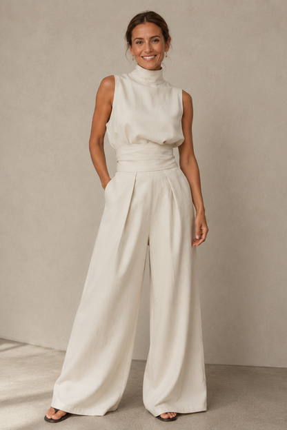 Fiora Jumpsuit Women | Lightweight Polyester-Spandex Two-Piece Set 1