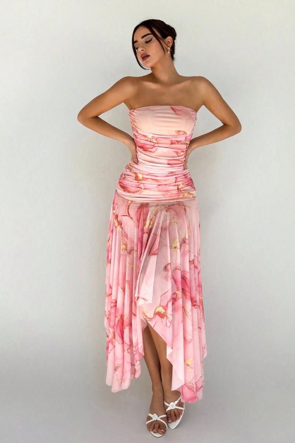 Fiora Maxi Dress | Ethereal Chiffon, Asymmetrical Hem 0
