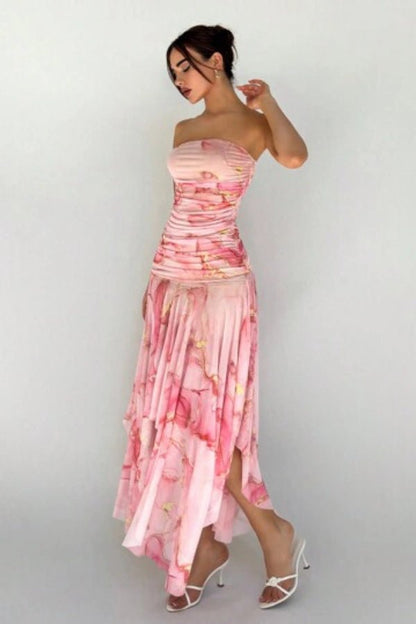Fiora Maxi Dress | Ethereal Chiffon, Asymmetrical Hem 2