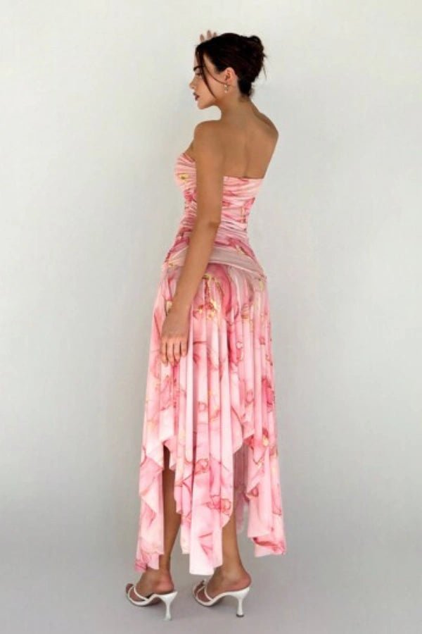 Fiora Maxi Dress | Ethereal Chiffon, Asymmetrical Hem 3