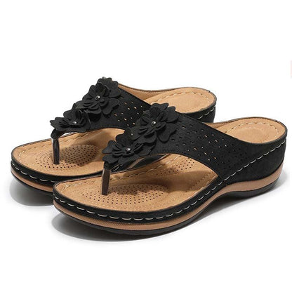 Florella Platform Sandals | Floral Detail, Cushioned Sole 0