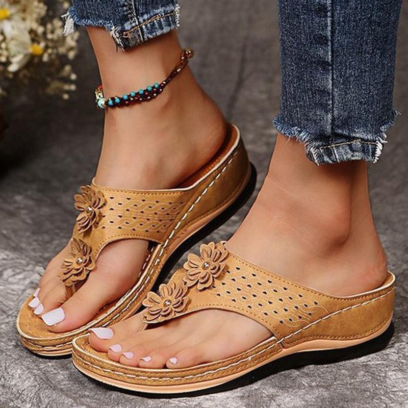 Florella Platform Sandals | Floral Detail, Cushioned Sole 1