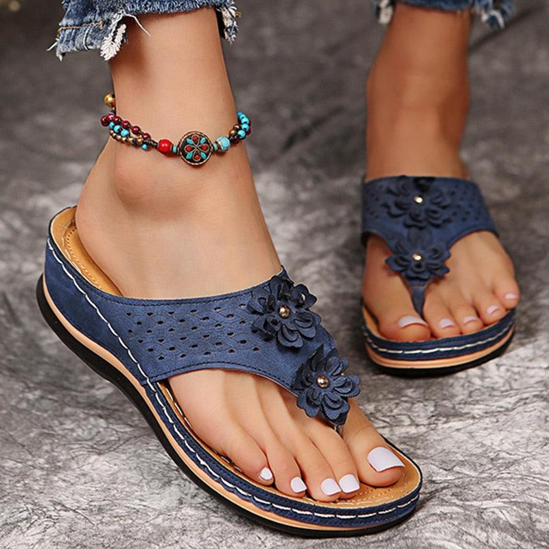 Florella Platform Sandals | Floral Detail, Cushioned Sole 2