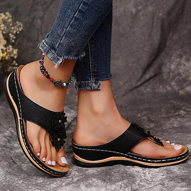 Florella Platform Sandals | Floral Detail, Cushioned Sole 3