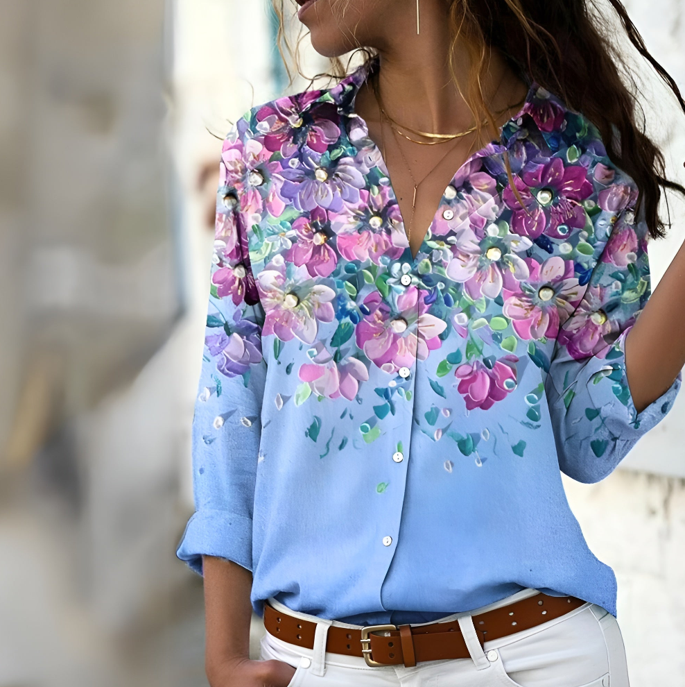 Blusa estampada para mujer Norina: top transpirable de corte relajado y diseño elegante
