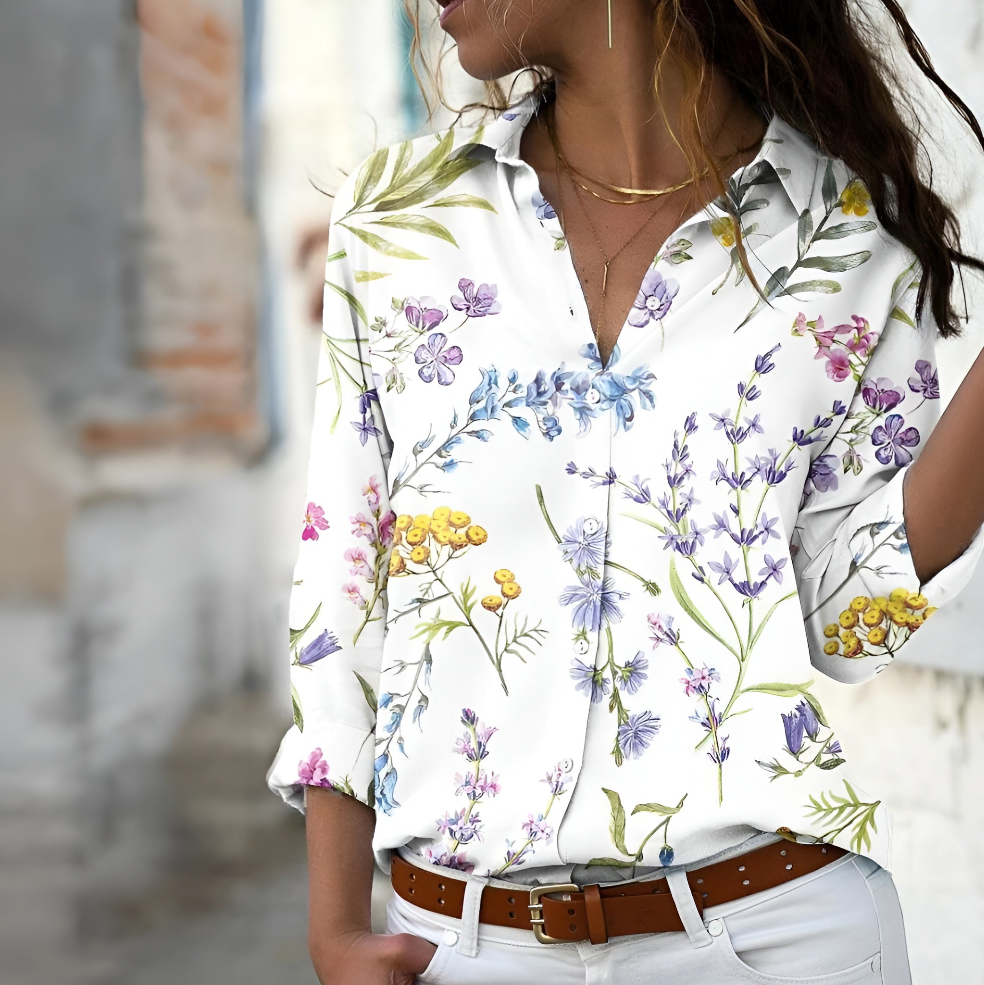 Blusa estampada para mujer Norina: top transpirable de corte relajado y diseño elegante