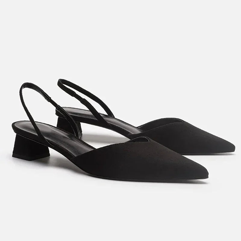 Glimmer Slingback Heels | Elegant Pointed Toe, Low Heel 0