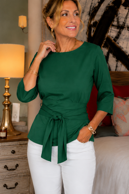 Dara Women's Top | Adjustable Tie Waist, Soft Breathable Fabric