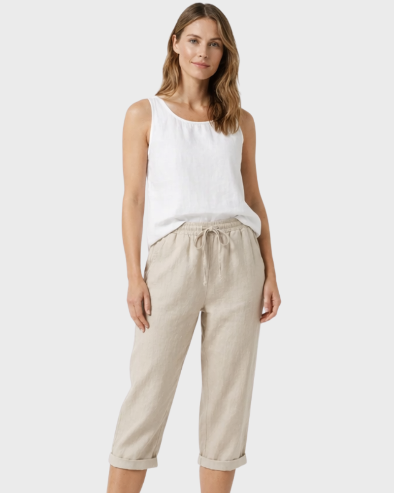 Hera Capri Pants | Lightweight Linen, Adjustable Waist 0