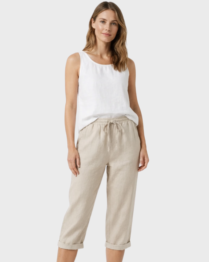 Hera Capri Pants | Lightweight Linen, Adjustable Waist 0