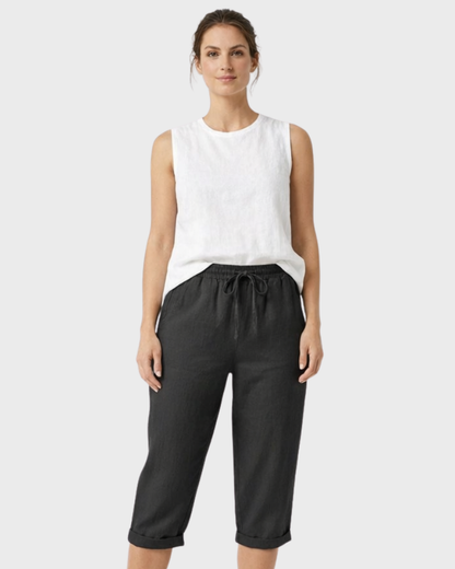 Hera Capri Pants | Lightweight Linen, Adjustable Waist 2
