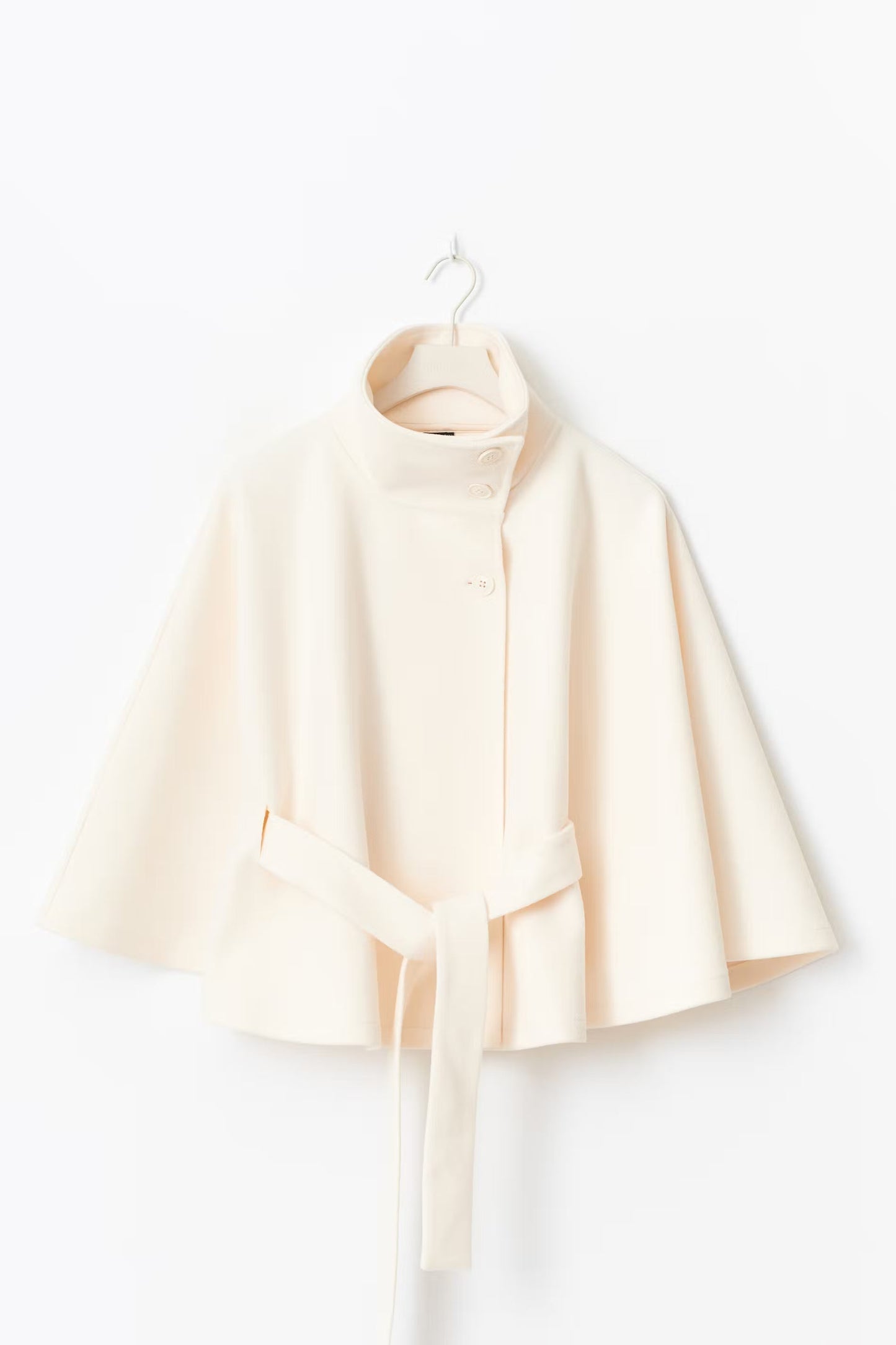Ivanna Wool Coat Women | Long Elegant High Collar, Removable Belt 2