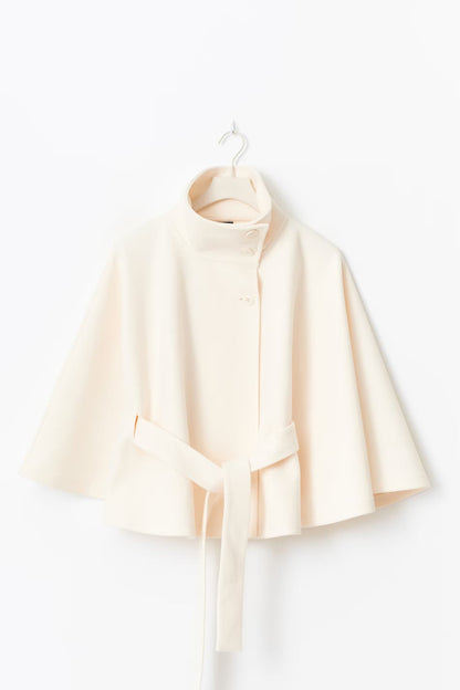 Ivanna Wool Coat Women | Long Elegant High Collar, Removable Belt 2