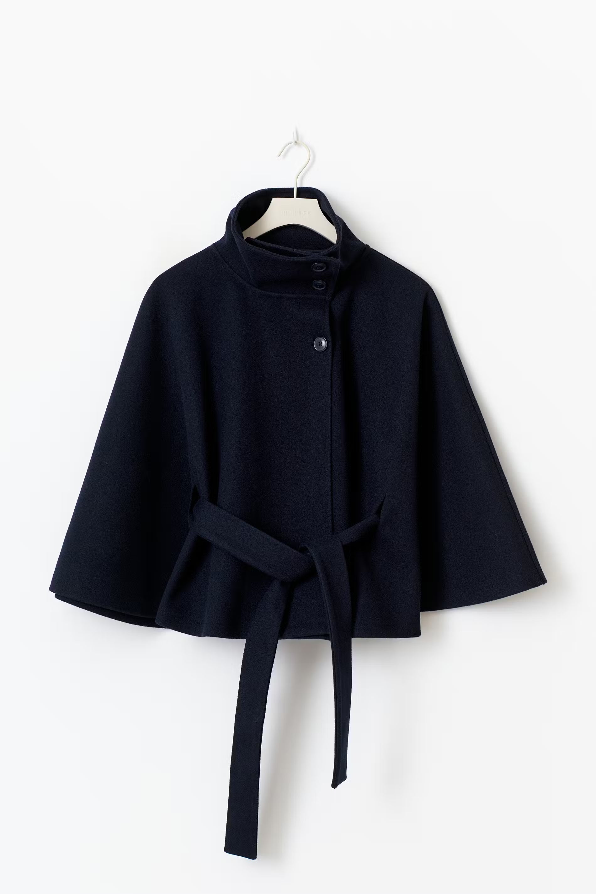 Ivanna Wool Coat Women | Long Elegant High Collar, Removable Belt 5