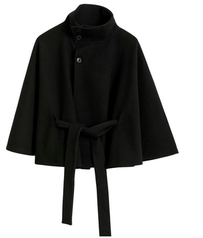 Ivanna Wool Coat Women | Long Elegant High Collar, Removable Belt 9