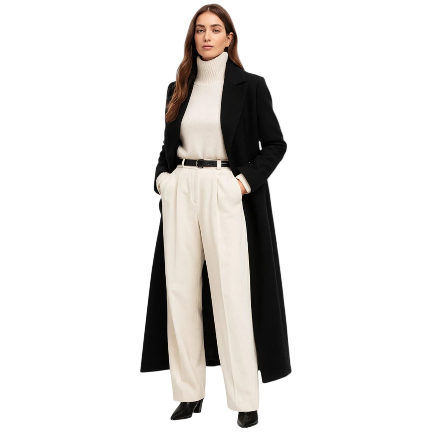 Ivy Long Coat | Elegant Maxi Design, Classic Lapel Collar 1
