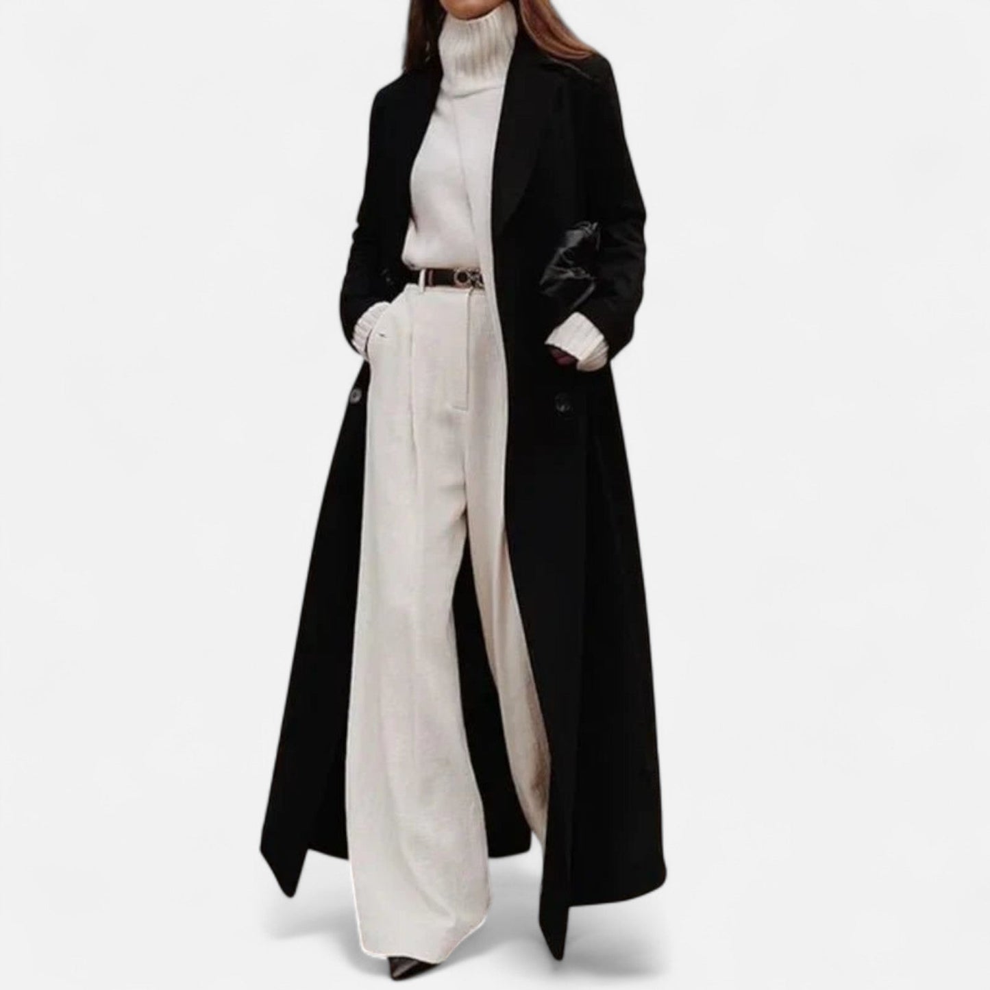 Ivy Long Coat | Elegant Maxi Design, Classic Lapel Collar 2