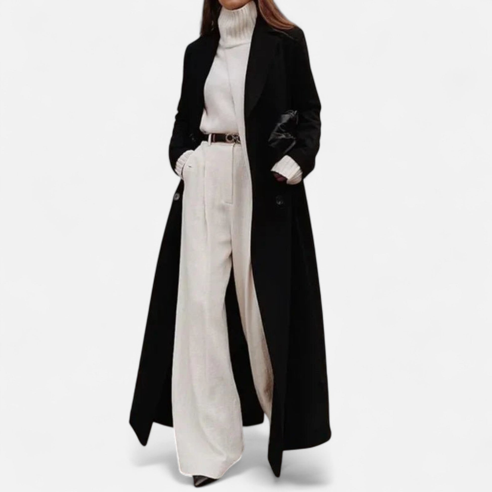 Ivy Long Coat | Elegant Maxi Design, Classic Lapel Collar 2