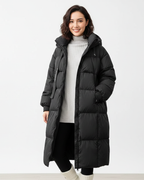 Laura Women's Long Parka – Hooded Relaxed Winter Coat for Layering