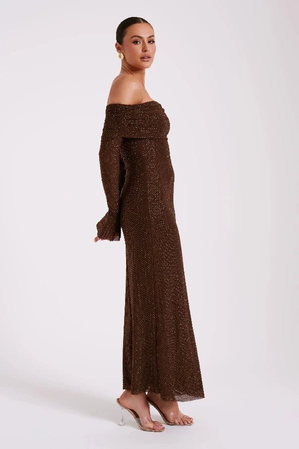 Jasmine Off Shoulder Dress | Elegant Fitted Silhouette for Wedding Guest & Cocktail Events 5