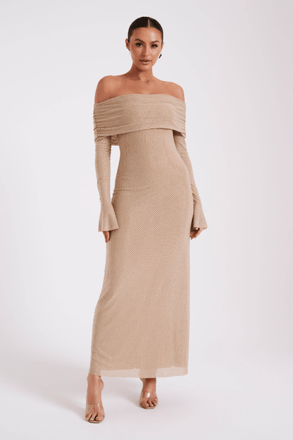 Jasmine Off Shoulder Dress | Elegant Fitted Silhouette for Wedding Guest & Cocktail Events 9
