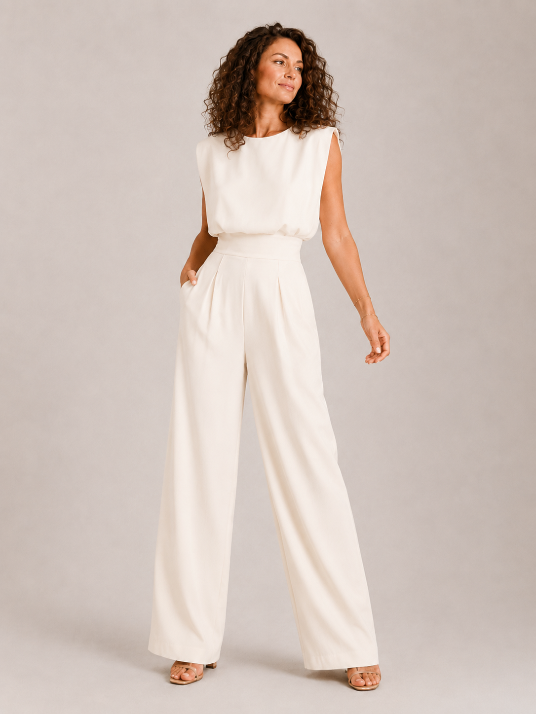 Jovia Black Jumpsuit Women | Elegant Sleeveless, High Waist, Polyester 4