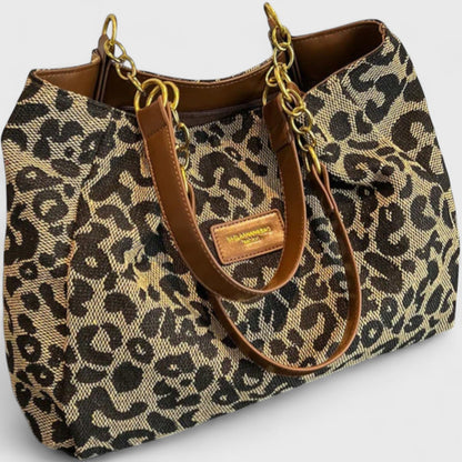 Kailany Canvas Bag | Large Leopard Print, Adjustable Strap 0